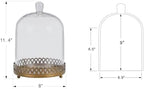 Twakutwku 12" Tall Large Sturdy Handmade Glass Cloche Dome with Metal Base in Gold for Plant, Terrarium, Collectibles, Candle. Cloche Glass Dome, Bell Jar Display Case (Gold, 12") - Image 2