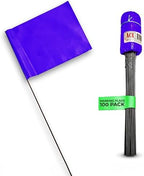 Purple Marking Flags for Yard - 4x5x15 Inch Purple Flags for Outside - 100 Pack - Markers For Lawn, Irrigation, Landscaping, Survey & Sprinkler Head Marking by ACESupply