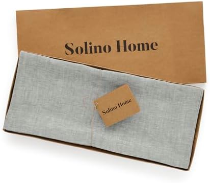 Solino Home 100% Pure Linen Table Runner Chambray Grey, Athena 14 x 120 in - Image 5
