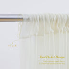 10x10ft Ivory Tulle Backdrop Curtain with Lights String for Parites, Sheer Photo Backdrop Curtain Drapes for Wedding Baby Shower Birthday Party Photo Shoot Decorations - Image 6