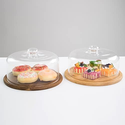 10.2'' Glass Dessert Dome with Base, 11.8" Decorative Cake Tray - Image 2