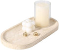 Koville Natural Marble Tray for Bathroom Counter, 10" x 5" Travertine Marble Storage Trays for Perfume, Cosmetics, Jewelry, Vanity Tray Stone Trays for Home, Decorative Tray for Dresser Organizer by Koville
