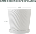 White 6 Inch Flower Pots for Plants,Ceramic Planter with Drainage Holes - Image 4