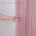 10x8ft Dusty Rose Tulle Backdrop Curtain with Lights String for Parites, Sheer Backdrop Curtains for Wedding Baby Shower Birthday Party Photo Shoot Decorations - Image 6