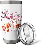 2026 Japanese Year of the Horse Red White Zodiac Figurine Stainless Steel Insulated Tumbler - Image 5