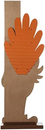 Glitzhome 36”H Fall Thanksgiving Wooden Turkey Porch Sign, Farmhouse Turkey Standing Decor, Rustic Welcome Sign Porch Decor for Fall Harvest Autumn Thanksgiving - Image 3