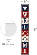 48x8" 4th of July Welcome Porch Sign, Patriotic Porch Decor for Independence Day, Standing Welcome Sign for Front Door, PVC, Design 1 - Image 5