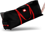 ZOBER 600D Oxford Fabric Rolling Christmas Tree Storage Bag - Fits 7.5 Ft Artificial Trees - Waterproof Christmas Tree Bag For Storage Box For Xmas, Durable Handles and Wheels - Card Slot - Black by ZOBER