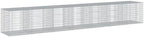 vidaXL Gabion Basket with Cover 275.6"x39.4"x39.4" Galvanized Iron - Image 7