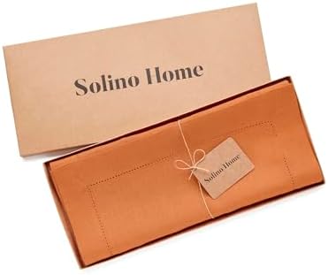 Solino Home 100% Pure Linen Table Runner Pumpkin Hemstitch, 14 x 144 in - Image 5