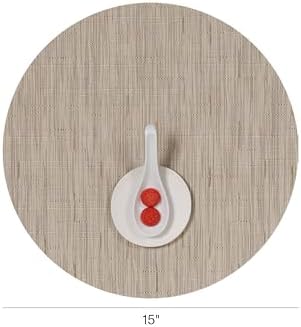 Chilewich Bamboo Placemats Set of 4, Round Woven Placemats - Image 2