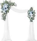 Artificial Wedding Arch Flowers Kit(Pack of 3),2Pcs Artificial Flower Arch Decor,1Pcs Sheer Drape for Wedding Ceremony Arbor for WeddingCeremony (Blue) by WEIERYUE