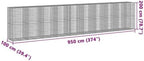 vidaXL Gabion Basket with Cover 374"x39.4"x78.7" Galvanized Iron - Image 3