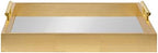 Kate and Laurel Lipton Decorative Mirror Tray with Polished Metal Handles, Gold - Image 2