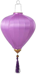 2 Pcs Chinese Lanterns Hanging Paper Lanterns，Multi-Color 12 in Silk Lantern Chinese Party Wedding Decorations (Purple) by YDLGJMCZ