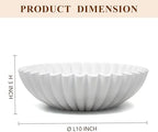 YMXYJM Large Decorative Bowl, Modern Handicraft Bowls for Home Decor, Decorative Fruit Bowl for Kitchen Counter, Ruffle Bowl Decor, Stylish Key Bowl for Entry Table, White - Image 2