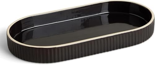 Preston Lane Ceramic Vanity Tray for Bathroom Countertop, Large, Ink by Unknown