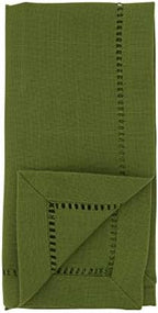 SARO LIFESTYLE Classic Hemstitch Cloth Napkins (Set of 12) - Elegant Everyday Dinner Napkins with Textured Fabric and Hemstitched Border for Dining Tables and Formal Entertaining, 20"x20", Kiwi - Image 2