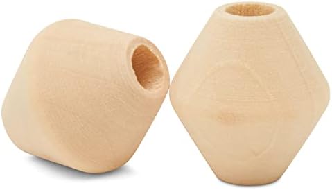 Wooden Bicone Bead 1 inch, Pack of 50, Table Decor, Wooden Beads for Crafts, Bead Necklaces, by Woodpeckers, Unfinished Wood Bead Garland - Image 5