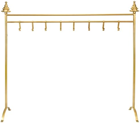 Red Co. 37.5” Christmas Tree Metal Freestanding Stocking Holder Stand Rack with 8 Hooks, Gold - Image 2