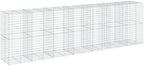 vidaXL Gabion Basket with Cover 275.6"x39.4"x78.7" Galvanized Iron - Image 7