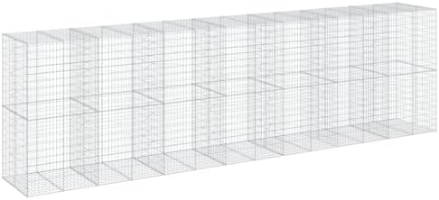 vidaXL Gabion Basket with Cover 275.6"x39.4"x78.7" Galvanized Iron - Image 7