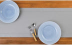 Solino Home Cotton Linen Table Runner Light Grey Woven, 14 x 90 in - Image 3
