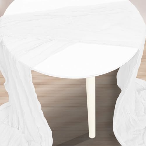 6 Pack White 35x120 Inch Cheesecloth Table Runner - Image 3