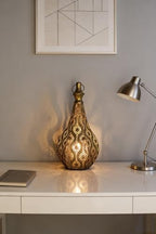 11.6inch Moroccan Lantern Lamp Decorative Candle Holders for Ramadan Decorations, Hanging, Outdoor Patio or Porch, Indoor Home Decor（Gold） - Image 5
