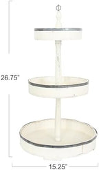 Creative Co-Op Decorative Wood & Tin 3 Tier Tray - Image 3