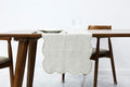 100% Natural Linen Rustic Scalloped Embroidery Table Runner 144 Inches Long, Linen Table Runner 14 x 144 Inch for Dresser and Dining Tables Decor, 12-14 Sets, 14''x144'' Linen(Edges-Gold) by AORISSI