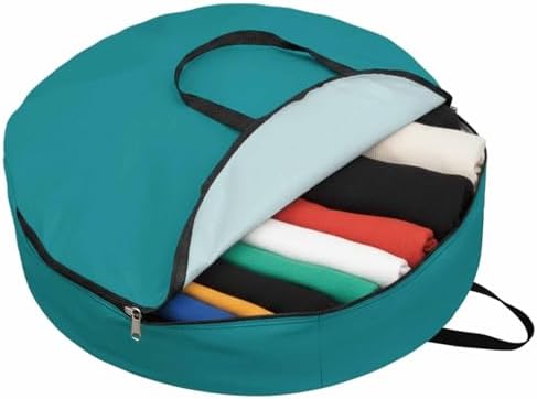 30 Inch Round Storage Bag 1 Pack,Pure Color Blue And Green Waterproof Wreath Storage Container with Handles&Zipper Plain Single Bright Color Closet Organizer Bags Garland Box - Image 2