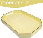Spsyrine Yellow Plastic Serving Tray for Ottoman, Coffee Table, Octagon Decorative Tray for Entertaining, Outdoor, Living Room, Home Decor - Image 5
