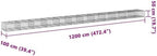vidaXL Gabion Basket - Extra Large 472.4"x39.4"x19.7" Galvanized Iron Cage for Garden Retaining Wall/Outdoor Decor - Image 3