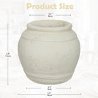 Briful Rustic Ceramic Farmhouse Vase, 5.9" Vintage Textured Pottery Jar - Image 3