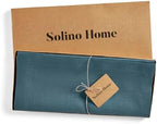 Solino Home 100% Pure Linen Table Runner Blue Extra Long, Fete 14 x 132 in - Image 5