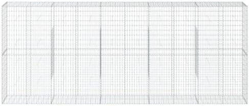 vidaXL Gabion Basket with Cover 196.9"x19.7"x78.7" Galvanized Iron - Image 5