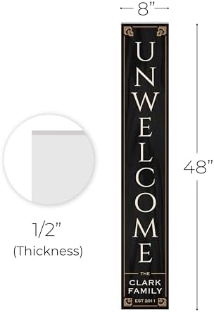 Personalized Welcome Sign for Front Door, Custom Welcome Sign for Porch Outdoor Welcome Home Decorations, 48"x8" PVC Sign (Design 20) - Image 5