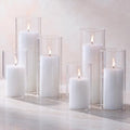 Shihanee 6 Pillar Candles Cylinder Vases,2.6'' X 4.7'', 5.9'', 7.9'',White by Shihanee