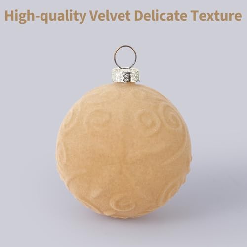 Garvee 25Pcs Flocked Christmas Ball Ornaments Set - Vintage Velvet Texture, Multi-Functional Holiday Decor - Image 3