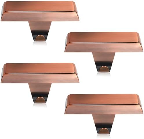 OCTERIC 4 Pcs Red Bronze Christmas Metal Stocking Holders for Mantle, Heavy Duty Stocking Hangers Stocking Hook Xmas Ornaments for Counter Tables Window Fireplace Mantle Decoration by OCTERIC