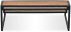 15" Black and Brown Metal and Solid Wood Handmade Three Tier Tray - Image 3