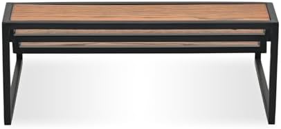15" Black and Brown Metal and Solid Wood Handmade Three Tier Tray - Image 3