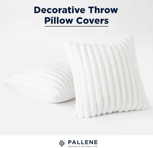 Pallene Faux Fur Decorative Throw Pillow Covers 20x20 Set of 2, White - Image 6