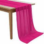 MDS Pack of 25 | Magenta | 10ft Chiffon Table Runner 29x170 Inches Long Romantic Rustic Sheer Gauze Runner for Wedding Bridal Shower Birthday Banquets Engagement Spring Easter Boho Decorations by MDS