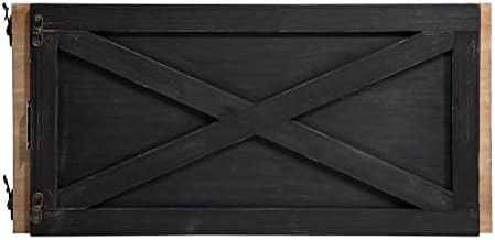 Glitzhome Washed Black Wooden Tree Collar, 22" L - Image 7