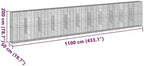 vidaXL Gabion Basket with Cover 433.1"x19.7"x78.7" Galvanized Iron - Image 3