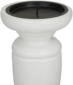 Deco 79 Mango Wood Turned Style Pillar Candle Holder, Set of 3 10", 8", 6"H, White - Image 5