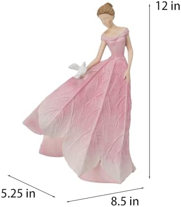 Guichifun Pink Leaf Angel Girls Fairy Statue, 8.5 x 5.25 x 12 Inch - Image 5