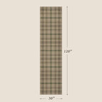 JTJ Easy Jute Kitchen Runner Rug 2'6" x 10', Sage Green & Beige Plaid - Image 2